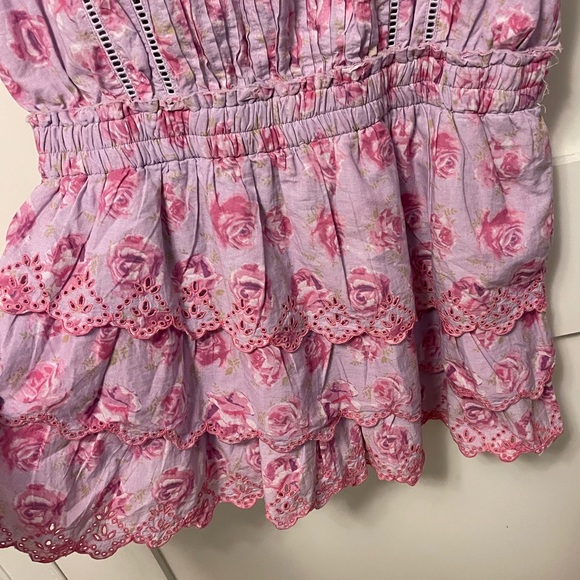 LoveShackFancy Mavis Mini Dress in Lilac Fusion, Size Large - Picture 5 of 9